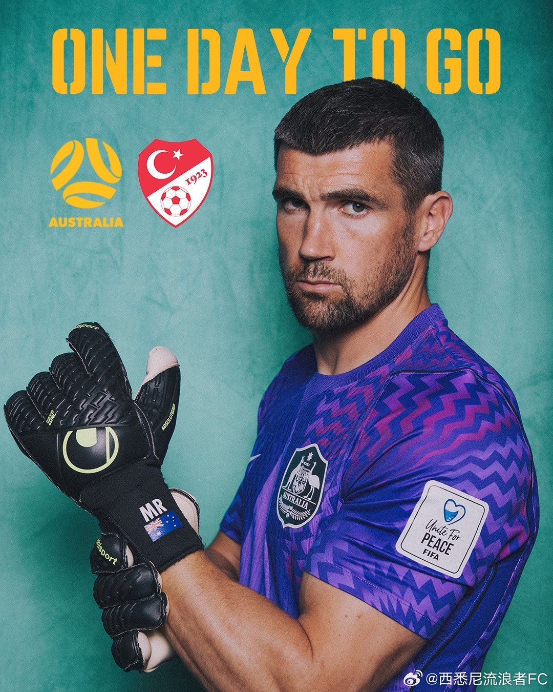 今天距澳大利亚队首场 2026美加墨世界杯 小组赛还有1天。GoSocceroo