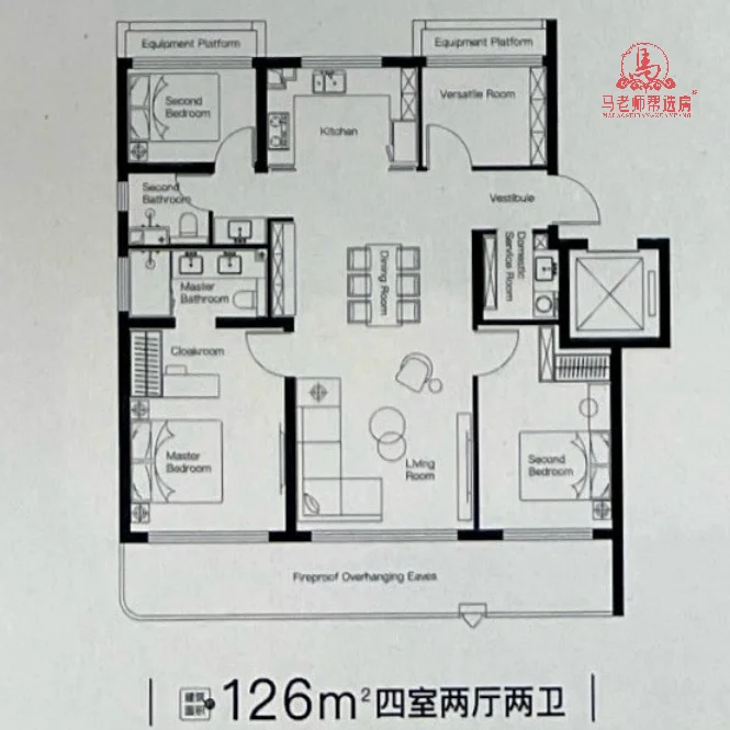 保利星宸和煦户型图来了，3个户型，110平的三居，126和143平的四居，客厅面...