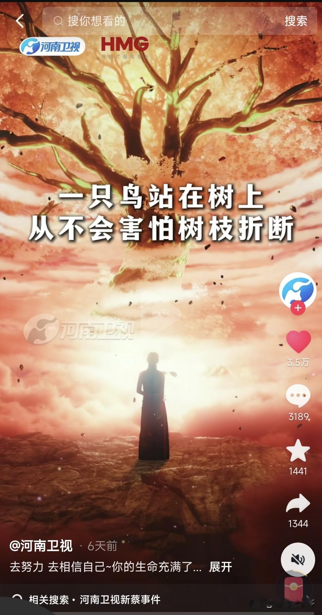 今天偶然刷到河南卫视6天前的一个视频，感觉特别有意思，里面的文字很有哲理，我给大