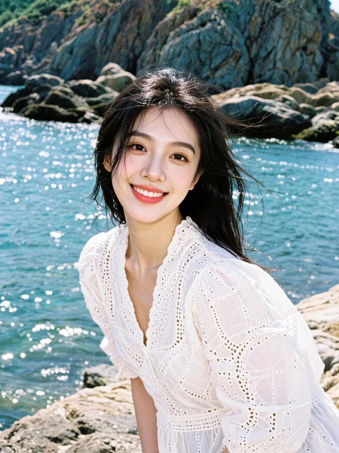 AI海滨清新照 随变ai随便玩 ai创作 玩法合伙人计划 随变一拍都很夯