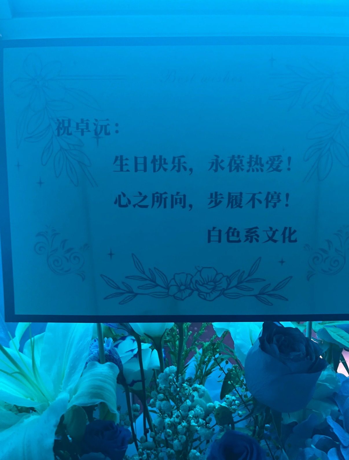 白色系文化、伯远、鹭卓给卓沅生日会送的花篮事事沅满，新沅开启，火力全开 ​​​
