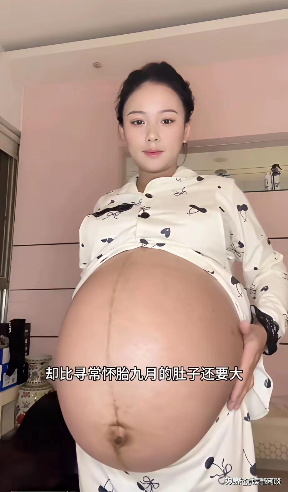 ！才孕五个月的准妈妈，肚子看上去和九个月待产差不多，满心期待小宝宝早日到来。
孕