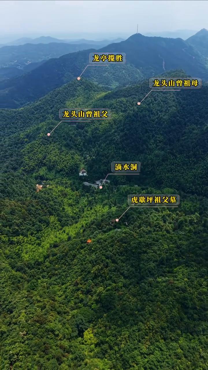 虎歇坪全景俯瞰。
虎歇坪祖父慕，韶峰，滴水洞，龙亭揽胜，龙头山曾祖母，龙头山曾祖