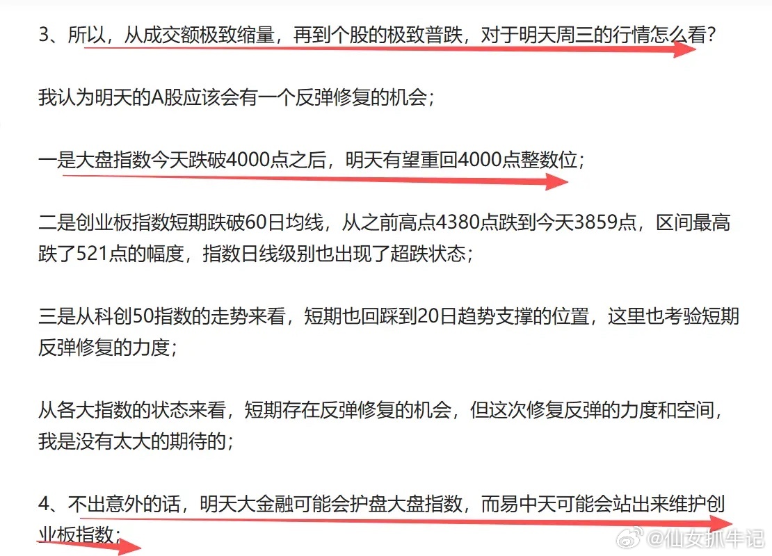 大盘指数重回4000点，易中天拉升创业板指数，周三的指数走势符合预期，下一步就等