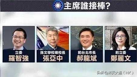 国民党主席选举最新（25日）民调： 郝龙斌第一 ，郑丽文居次！

国民党主席选举