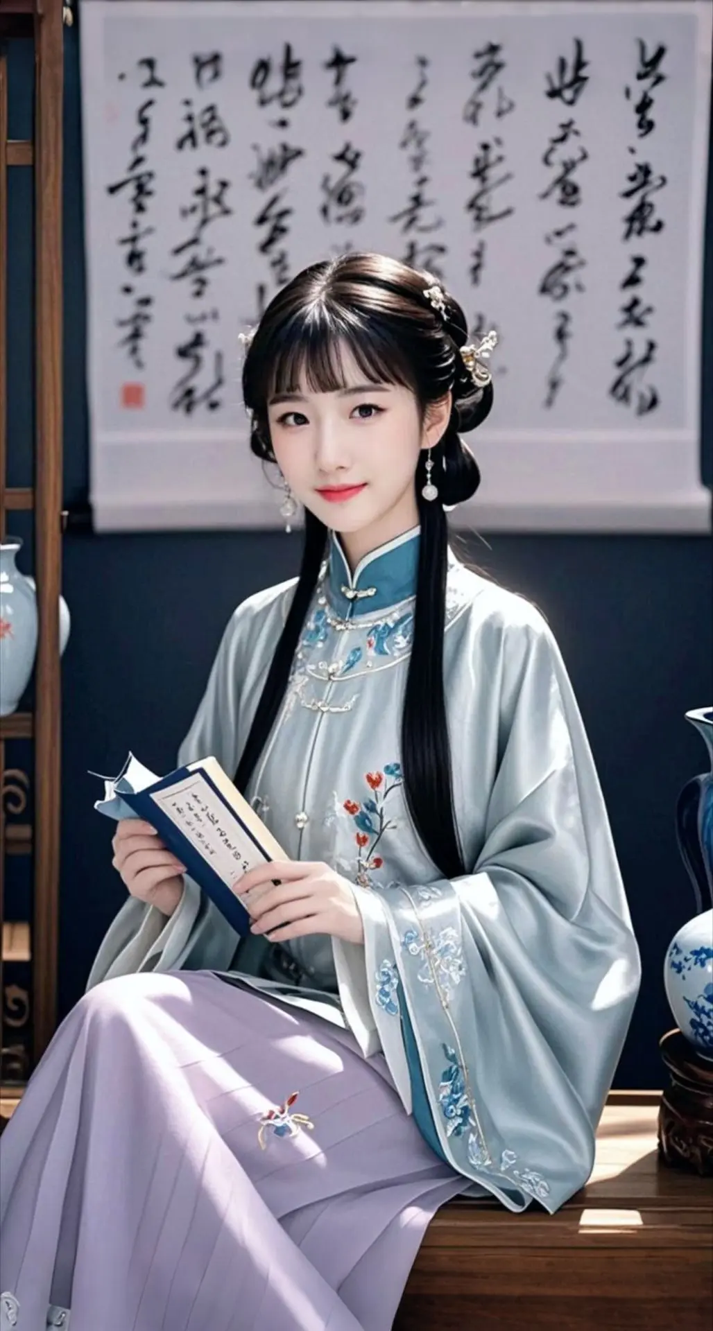 AI扩图 AI古典佳人