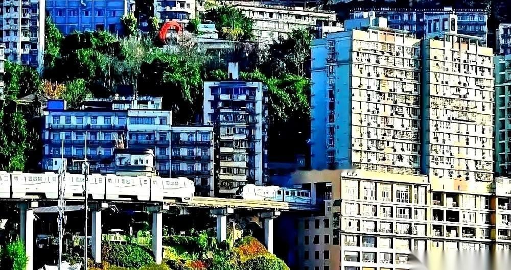 李子坝那列轻轨，还是每天准时从居民楼里穿过去。可窗外的风景，早就不是二十年前的模