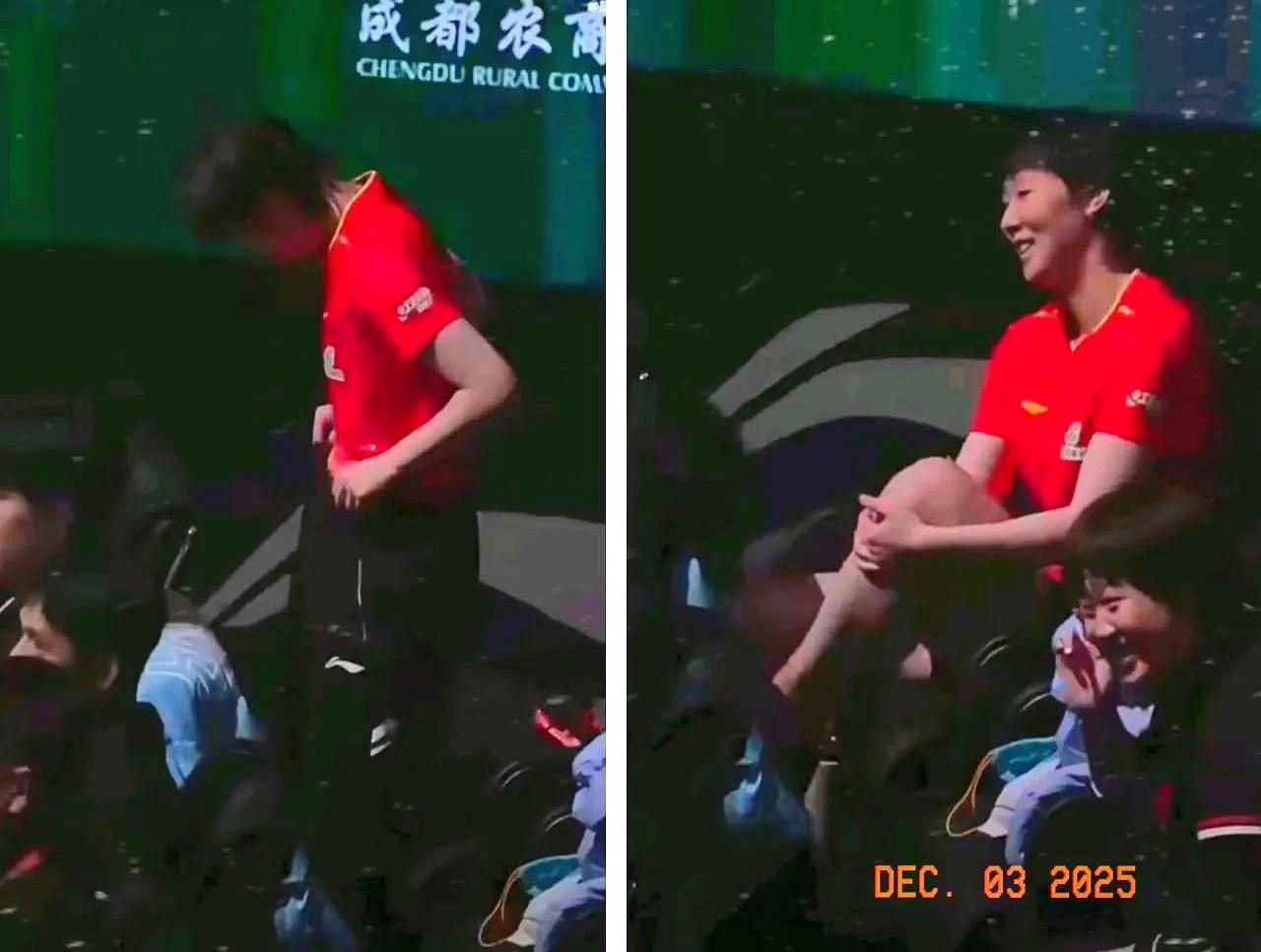 团赛像一家人一样
 

王曼昱赛后穿错梁靖崑的裤子[笑哭]！
 

王曼昱赢了球