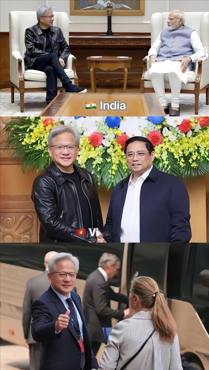 黄仁勋并非不能穿西装，得看是什么场合！黄仁勋的皮夹克，早就成了其穿着打扮的一个标