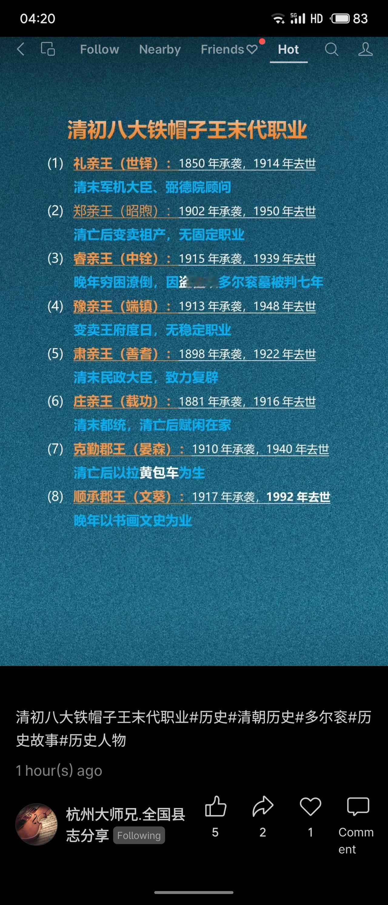 清初八大铁帽子王末代结局各异：礼亲王世铎任清末军机大臣；郑亲王昭煦、豫亲王端慎等