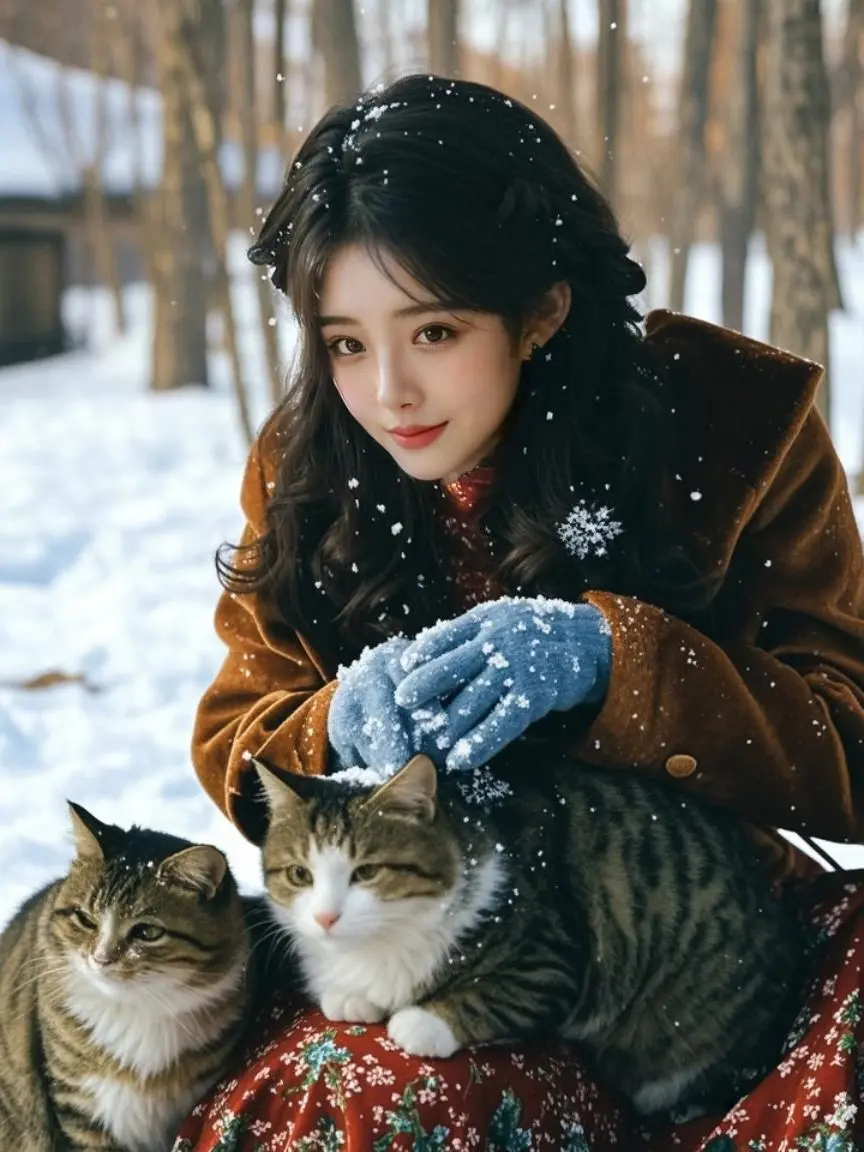 雪境撸猫图 生万物 谁拍谁好看 美出高级感