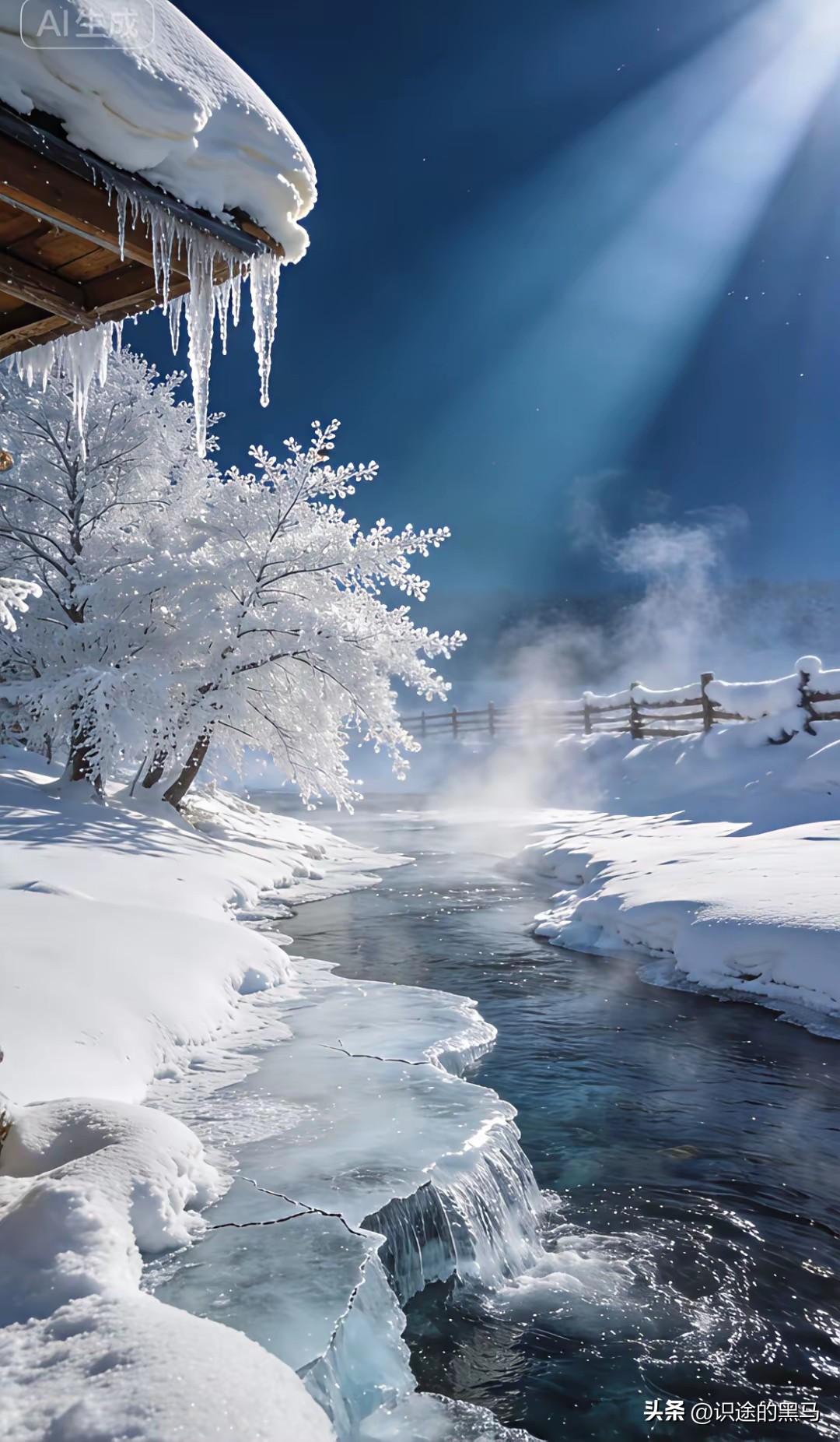 上联：秋乘落叶去，求下联：…？冬随雪花来。