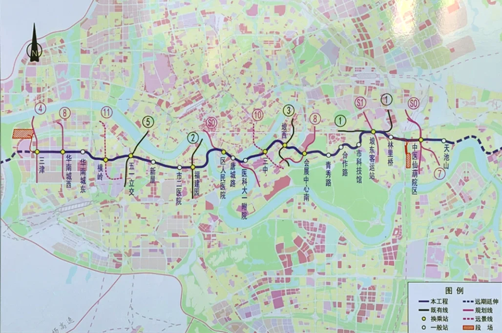南宁地铁6号线一期工程线路规划示意图