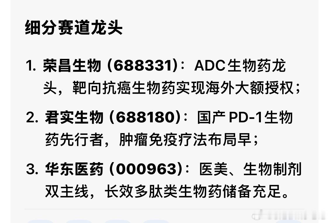 A股知名生物科技（biotech）龙头biotech = biotechnolo