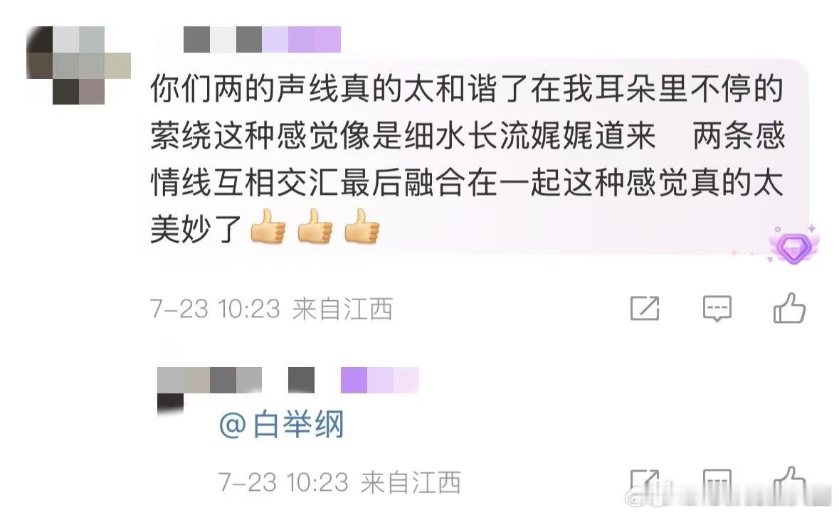 让白举纲胡夏合作的简直是天才 白举纲和胡夏的声音有着神奇的化学反应，简直是一场音