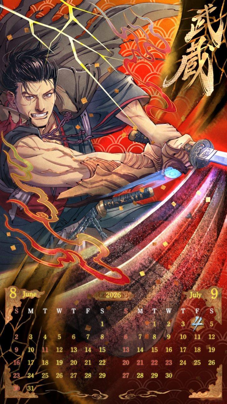 《鬼武者 剑之道》8月至9月日历壁纸公开，本作将于9月4日发售。鬼武者剑之道