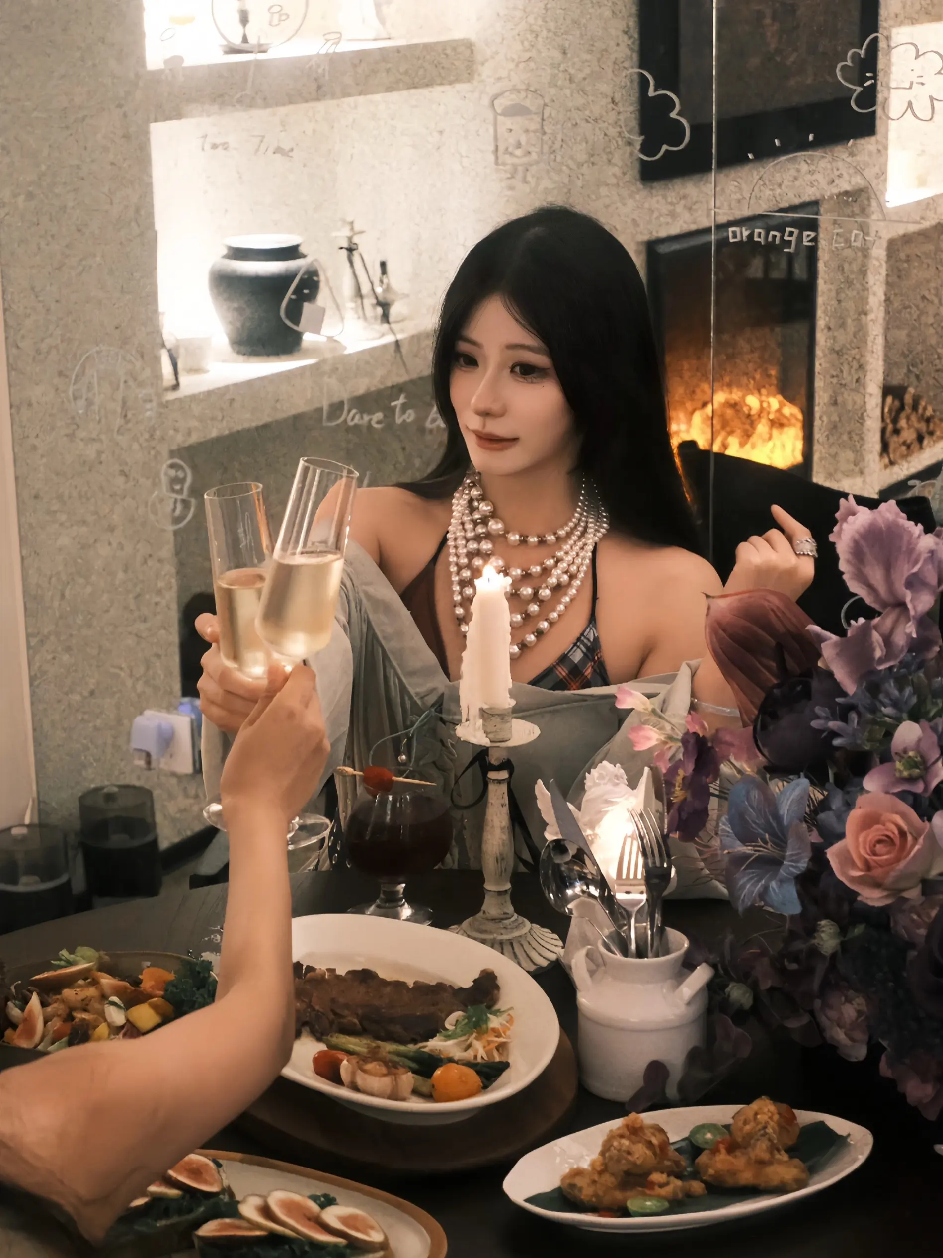 漂亮姐姐请吃饭。
