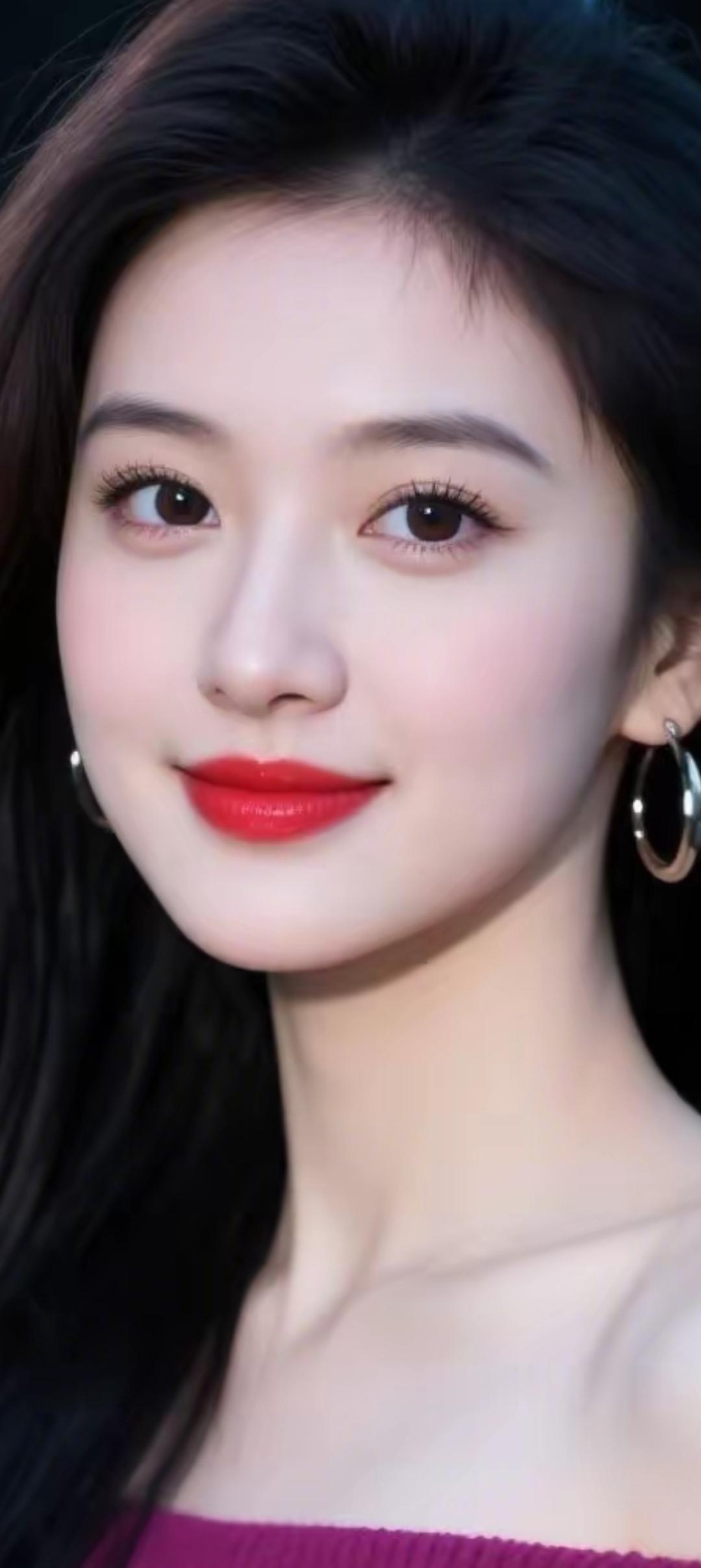 温柔甜美的红唇女孩，散发着迷人的魅力！💄✨