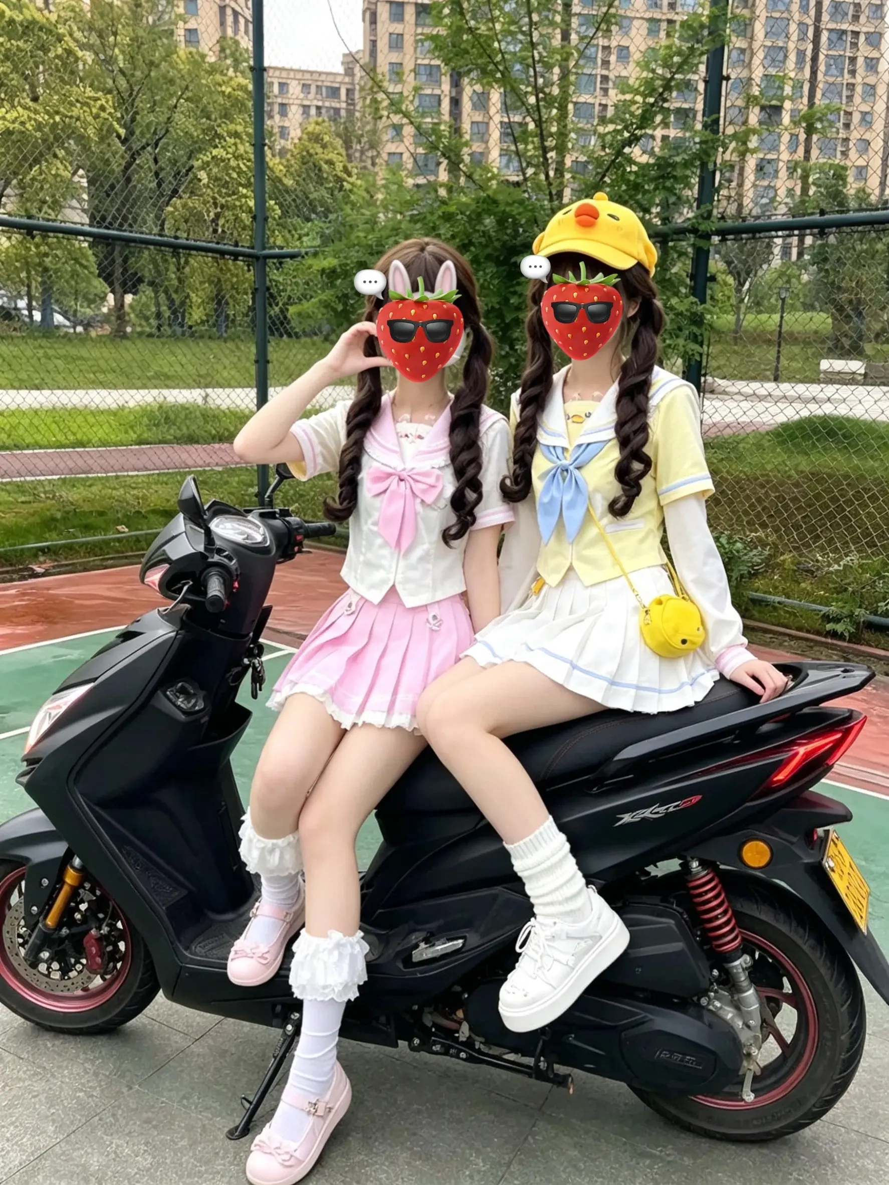 jk摩托 jk双子星 双子水手服 夏季jk穿搭 闺蜜jk穿搭