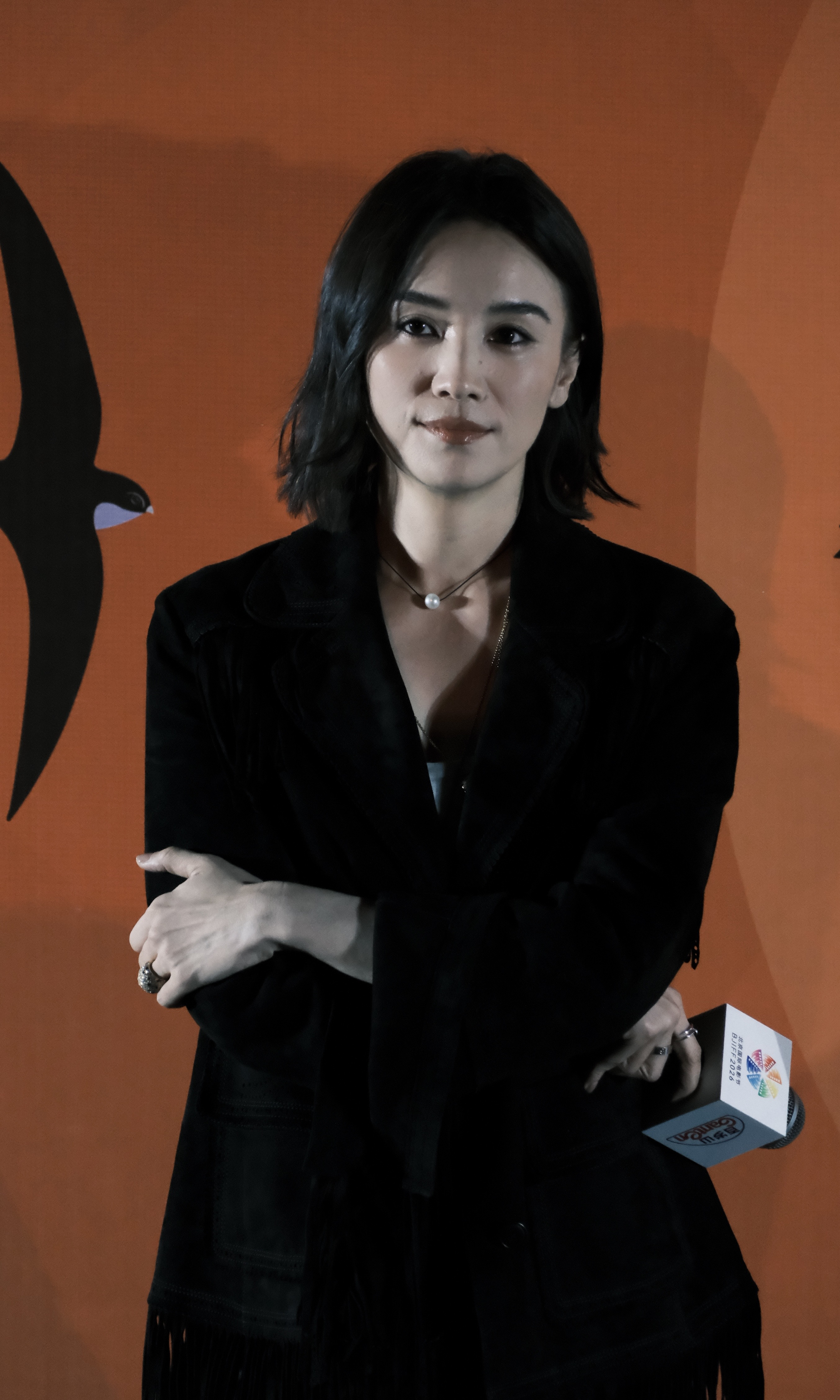 宋佳第一张身后的图案变成了武器 