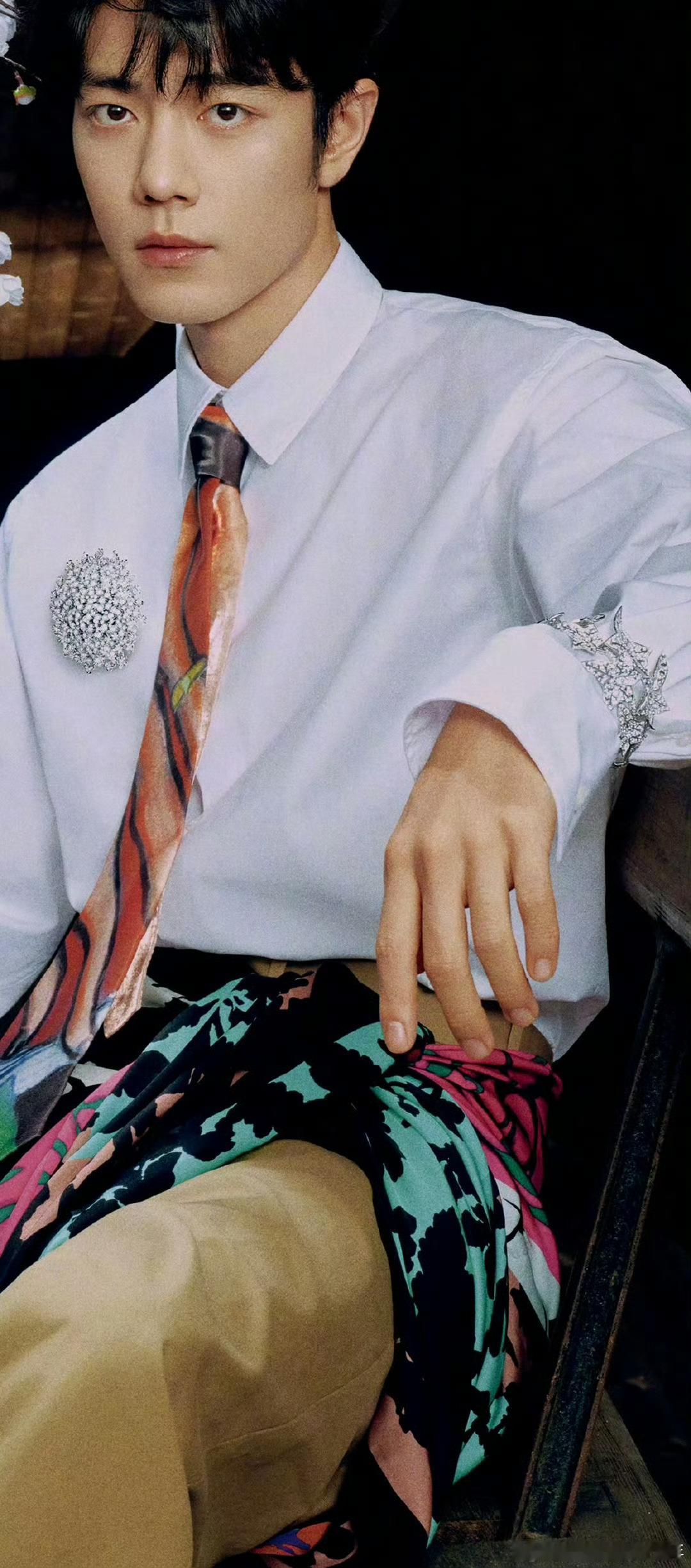 肖战ELLE销量肖战ELLE封面佩戴的宝诗龙高级珠宝！其中胡萝卜花胸针 ，是白金