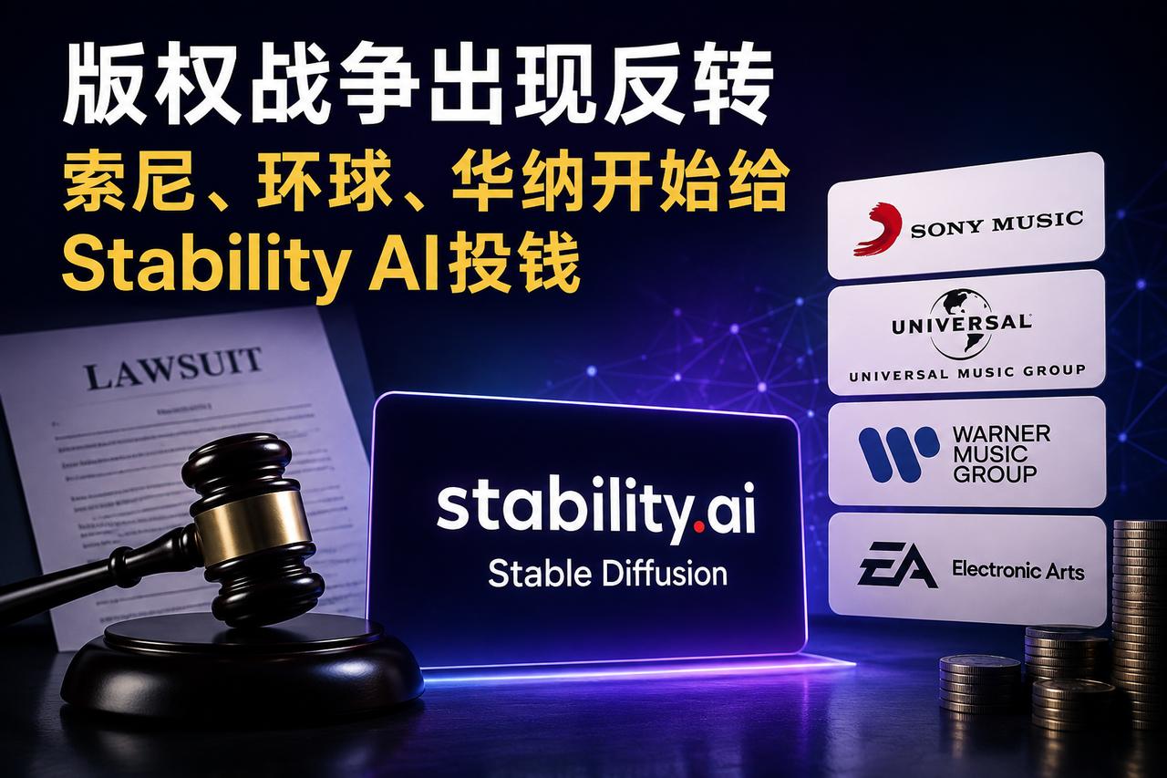 版权大战打着打着，索尼、环球、华纳开始给Stability AI投钱了

AI行