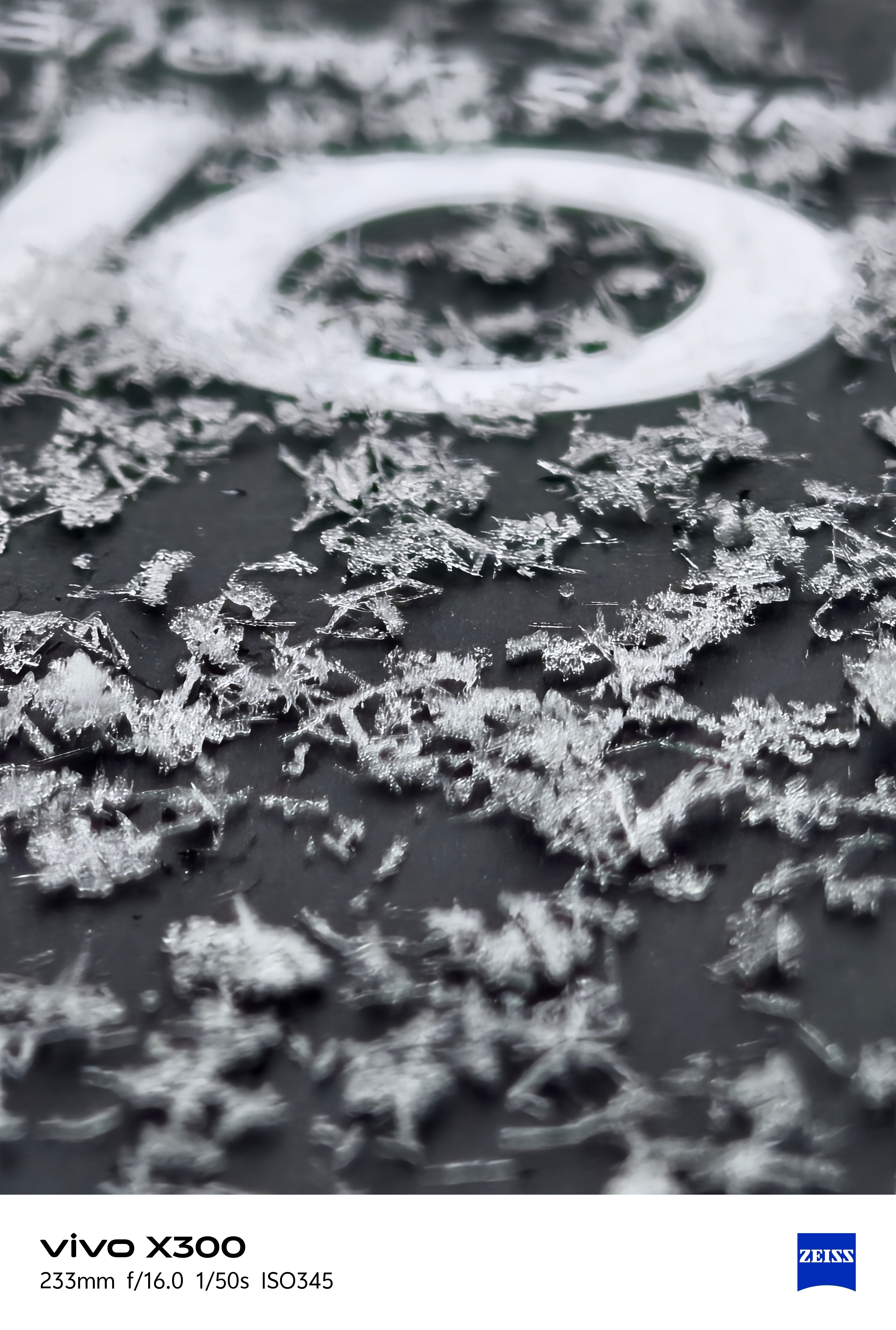 西安今天又下雪了，用vivo X300长焦微距近距离拍了一下雪花