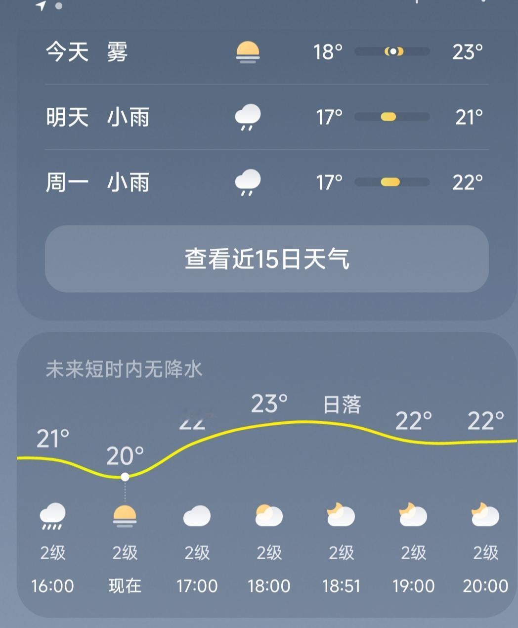 外面下着中雨，天气预报却写着：未来短时间内无降水。
真不知道说什么好了，因为这类