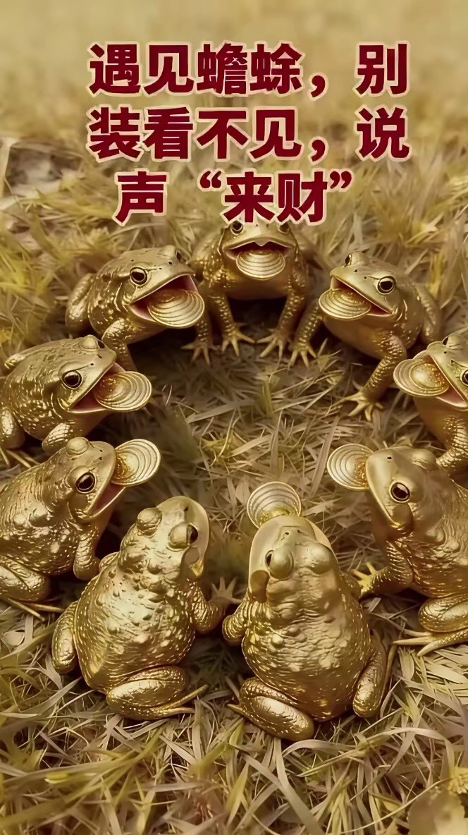 遇见蟾蜍，别装看不见，说声"来财"，接下来一整年都会好运发财运势