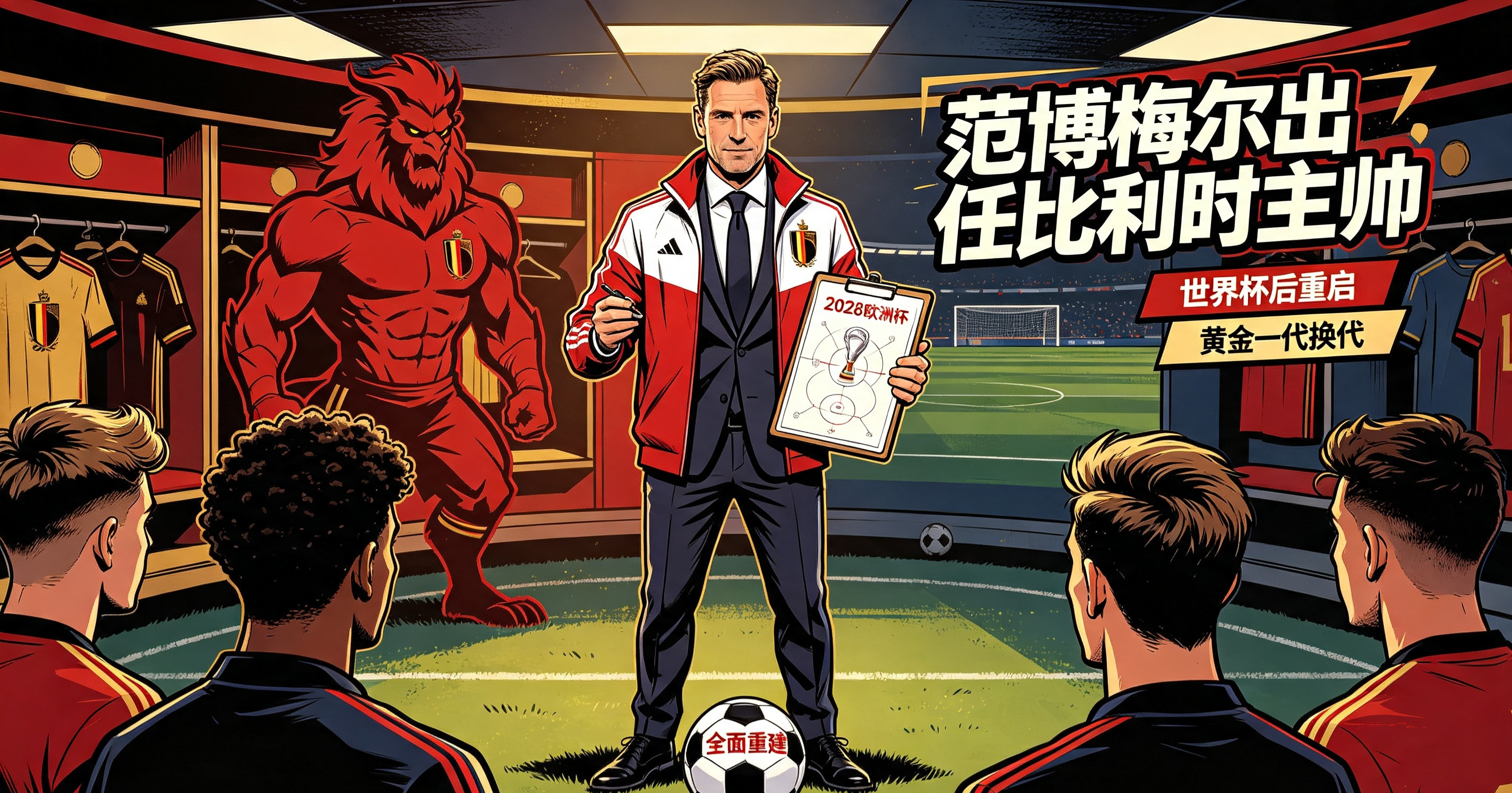 钰哥足坛资讯:红魔开启重建新时代！荷兰名宿范博梅尔执掌比利时帅印，合约锁定202