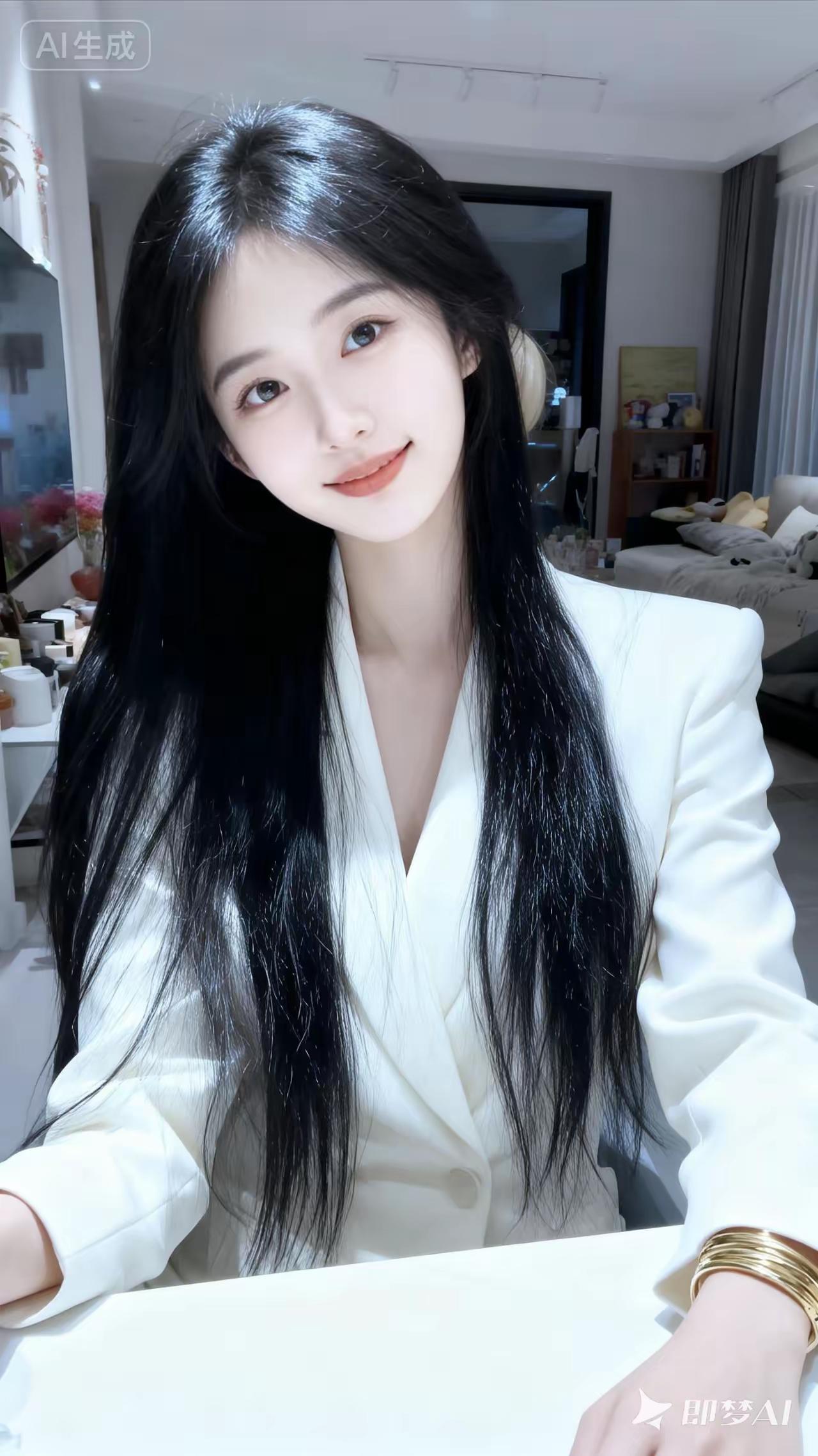 优雅白领风，精致妆容，自信微笑，职场女性的魅力！