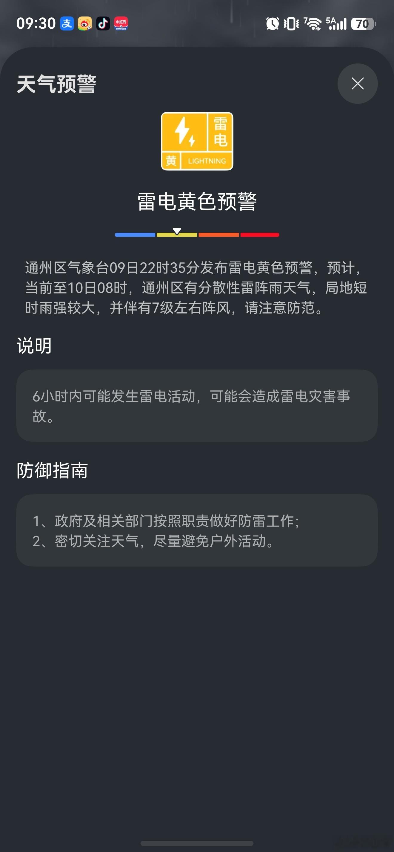 北京暴雨昨天就开始“预热”说要有大暴雨了，目前通州良好就下了一丢丢小雨。 