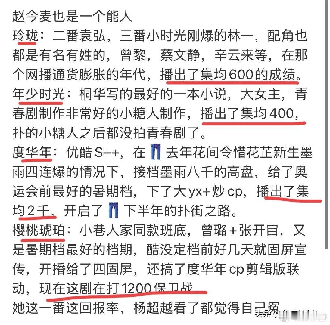 最近老看到有人吐槽赵今麦回报率低，从《玲珑》一路吐槽到《樱桃琥珀》，说啥这剧高投