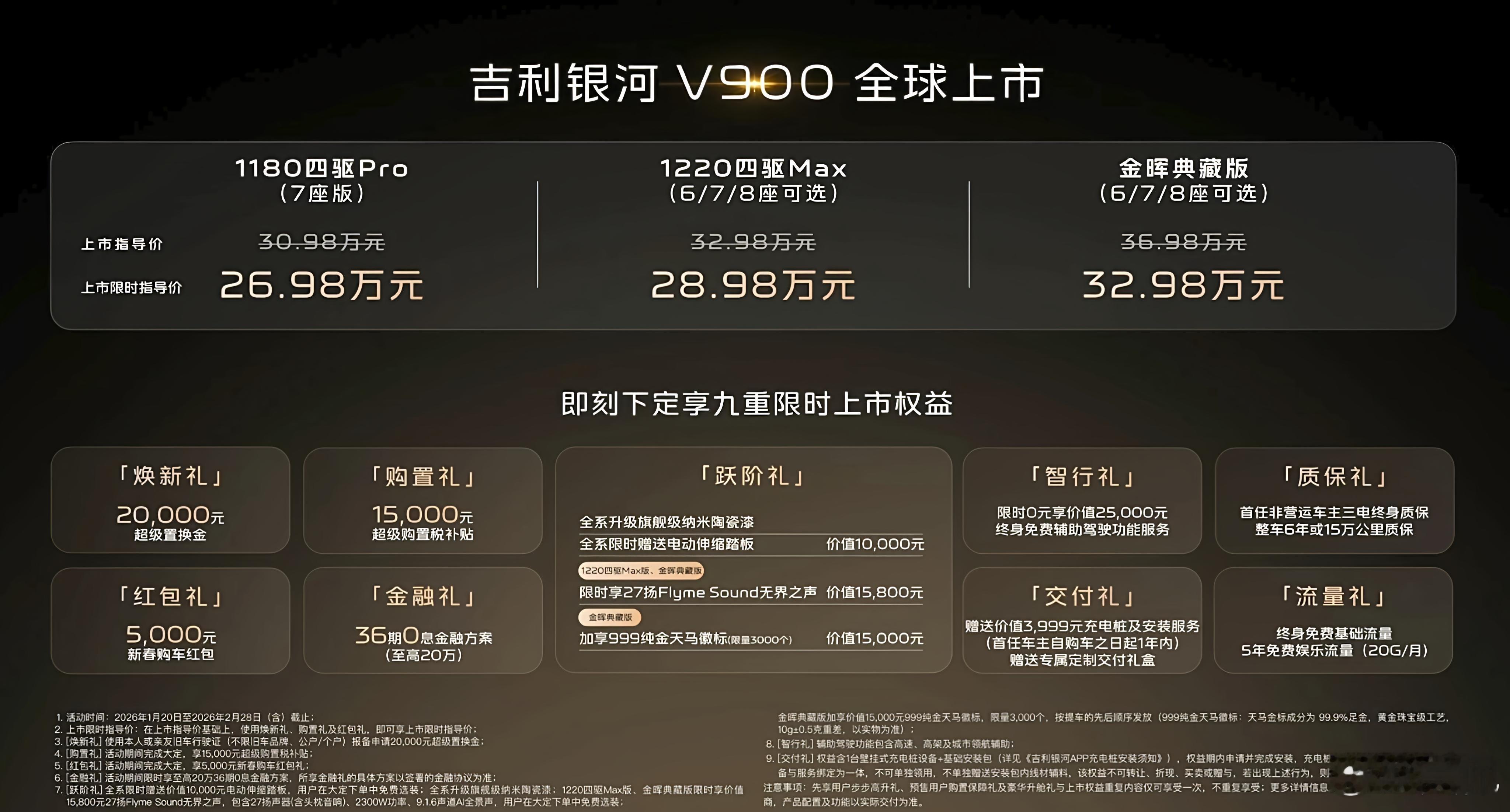 吉利银河V900上市，限时优惠指导价26.98-32.98万元。借着上市，我来说
