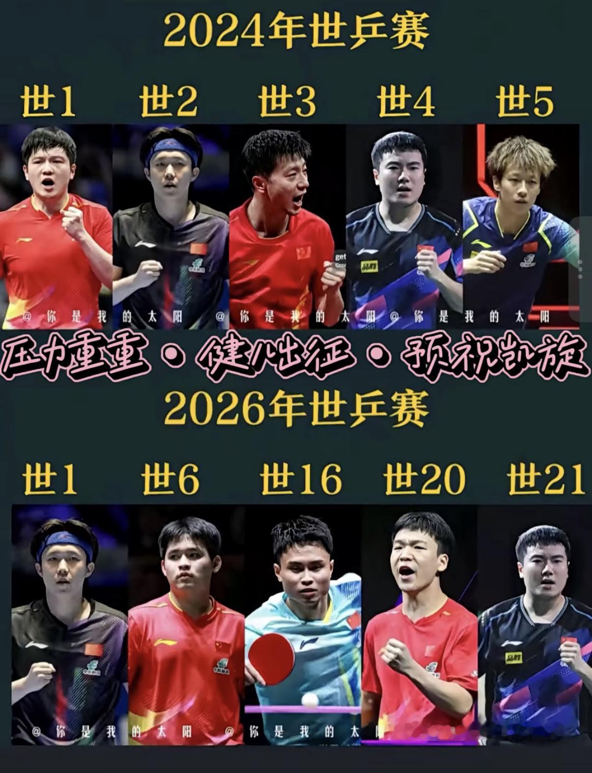 感觉今年压力还是蛮大，小日子虎视眈眈，甚至喊出了跟我们55开，希望国乒顶住压力！