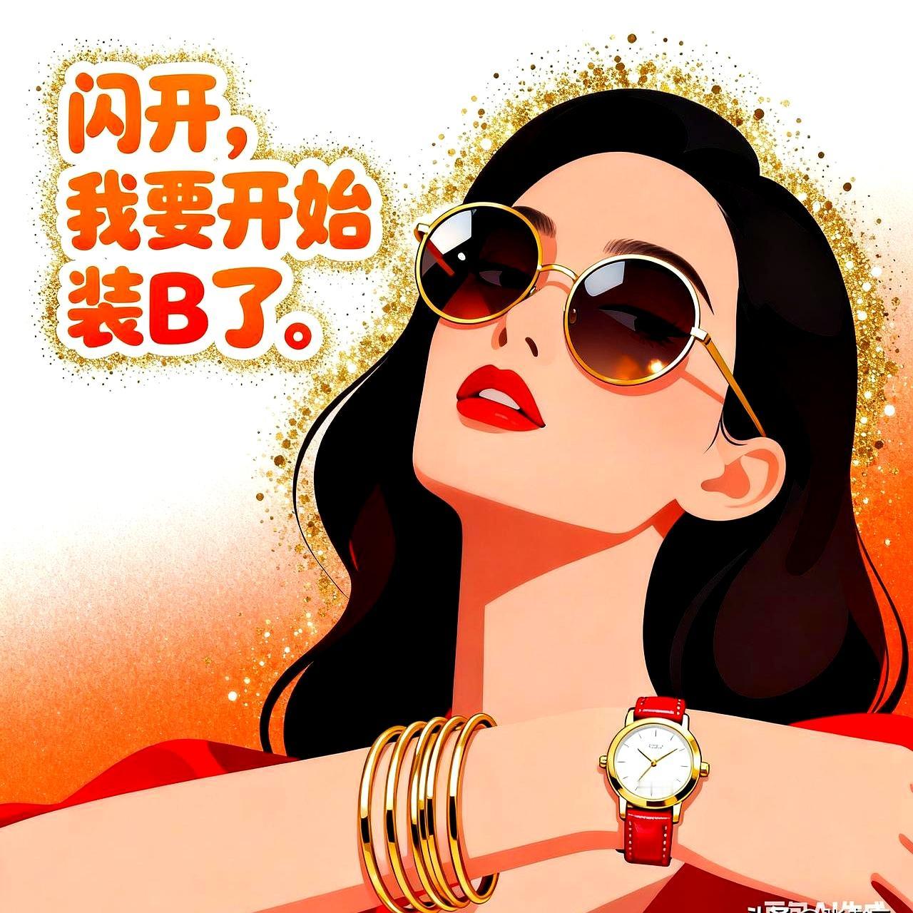 原来以为别人腕子上的全是真黄金，结果拼多多十几块一条，闪得晃眼。
 

过年想撑