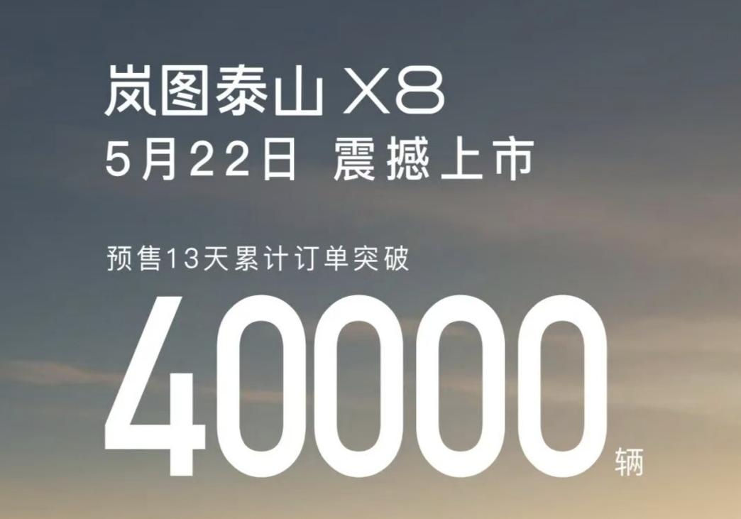 预售13天订单破4万台，还是一辆预售价30.29万起的自主SUV！

说的就是岚