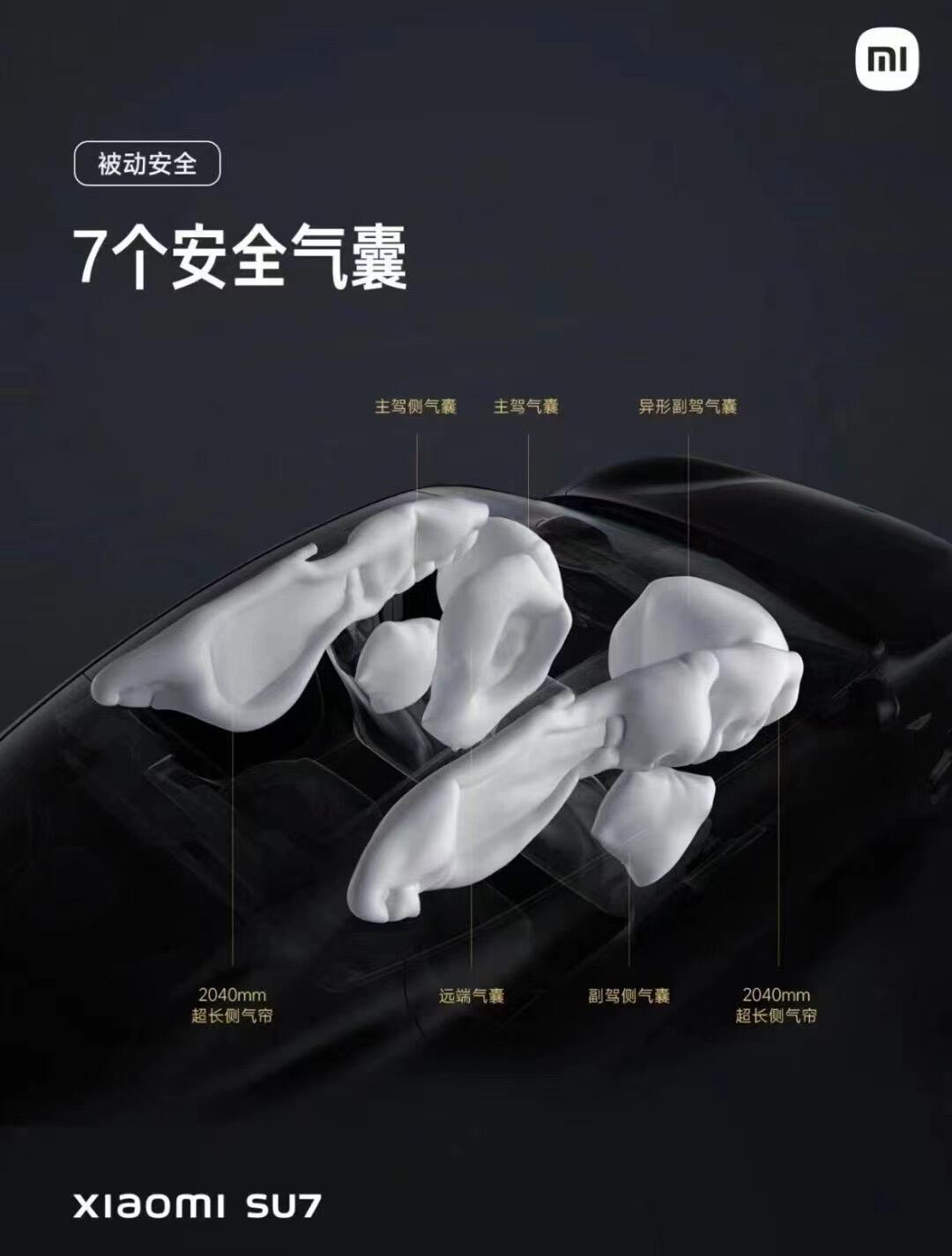 小米SU7全系标配的安全气囊有多少个？可能比你想象的多
碰撞事故中保护人的不只是