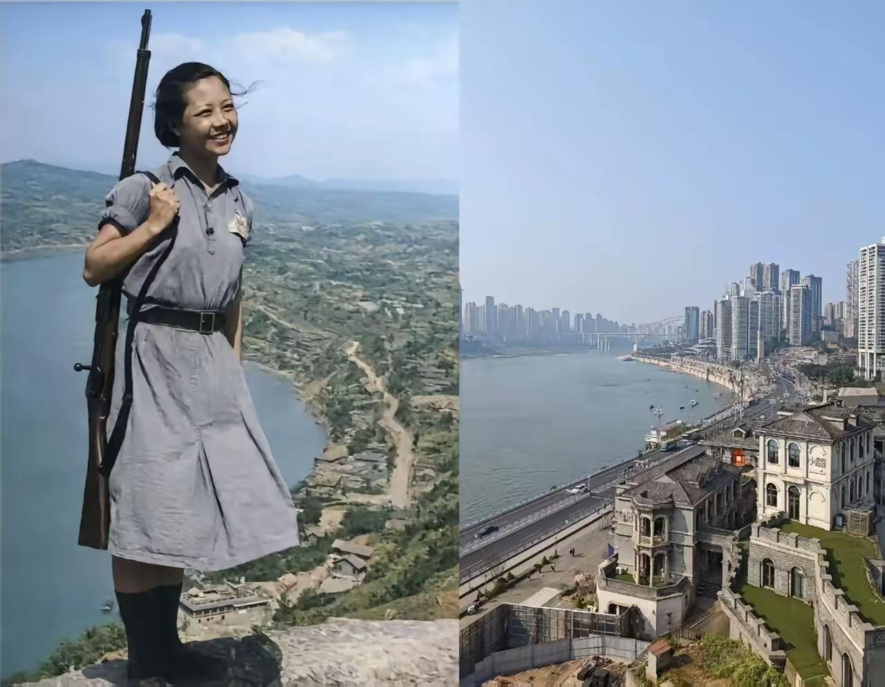 老照片：1941年，美国摄影记者卡尔·迈登斯在重庆南山拍下一名中国抗战女兵，刊发