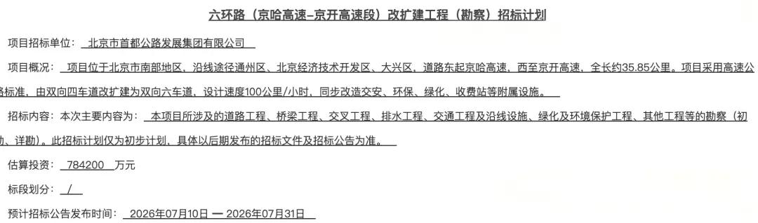 六环路的南段要