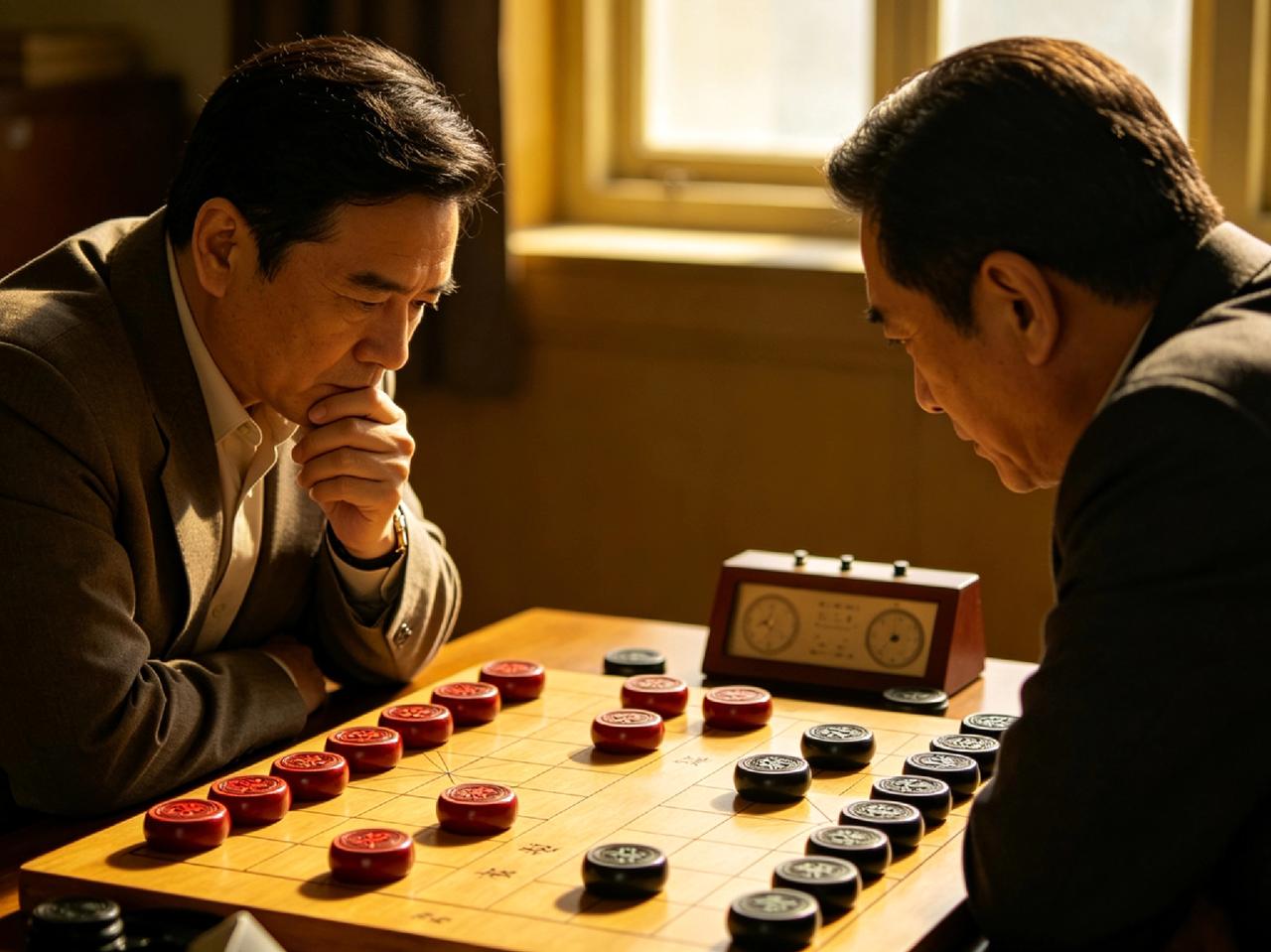 象棋方寸棋盘藏天地，楚河汉界见锋芒。象棋比拼不止是棋子博弈，更是心态、谋略与定力