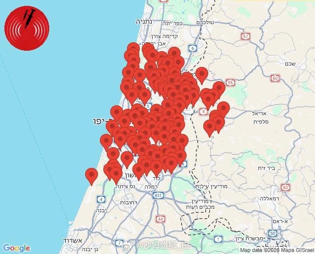 伊朗向以色列中部地区发射弹道导弹，预警时间为6分钟。 