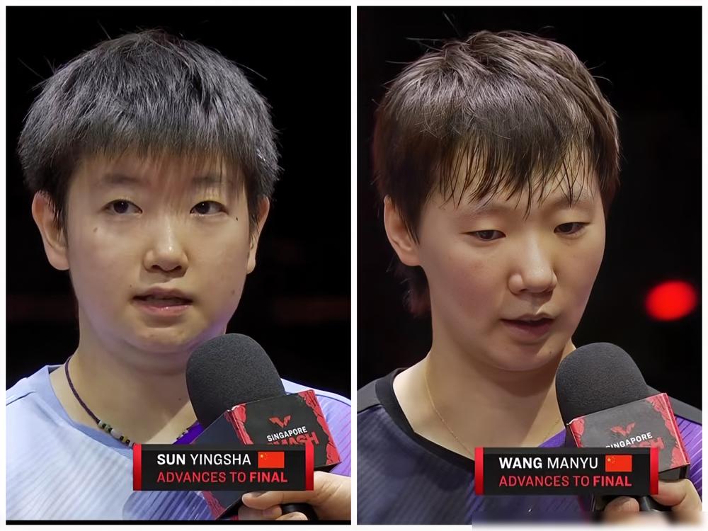 关键时刻又崩盘，王曼昱几乎是把新加坡冠军奖杯，亲手递给了孙颖莎。
 
人家都说王