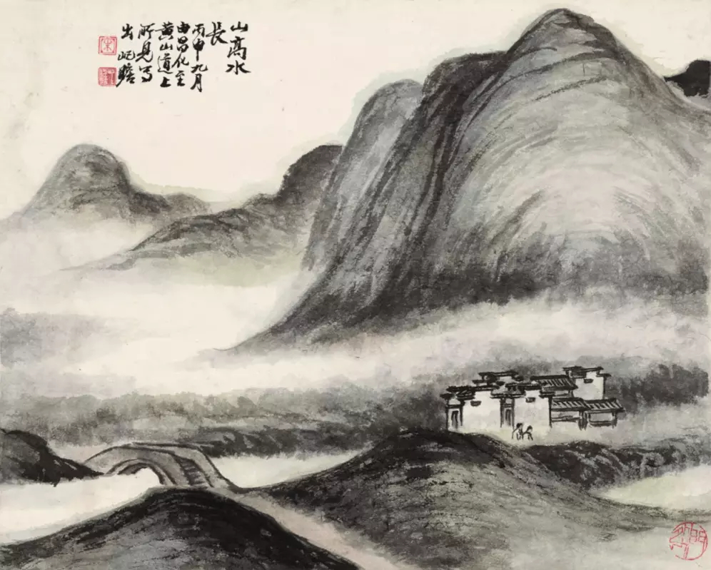 朱屺瞻：黄山纪游册。朱屺瞻早年接受西画训练，长期从事油画的创作，在中国画的创作上
