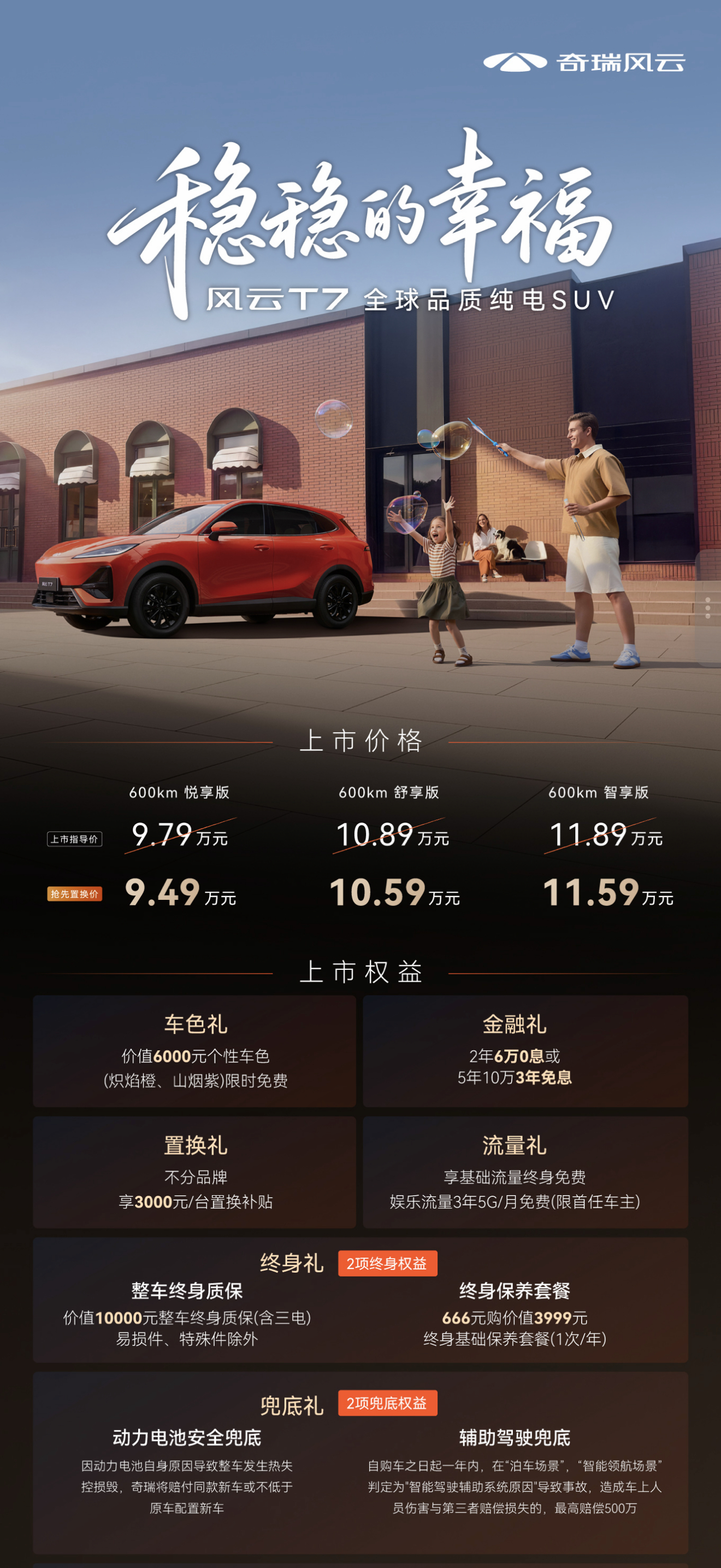 风云T7抢先置换价9.49万元起这价格一出，十万级纯电SUV市场是真坐不住了[并