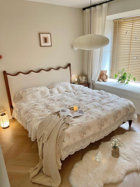 13m²奶油中古风小卧室🧺躺下就不想起来～