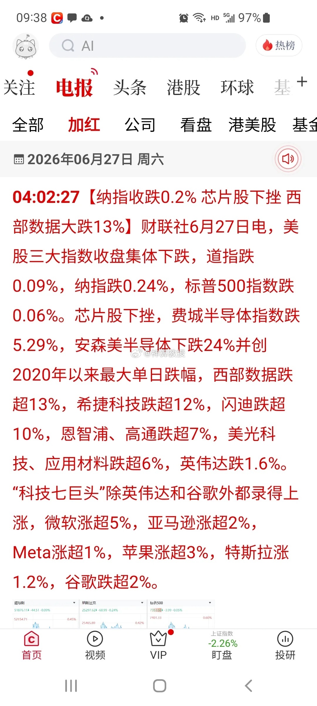 金饰继续大跌隔夜美股芯片集体遭重挫！周一A股科技股是延续调整，还是逆势走独立反弹