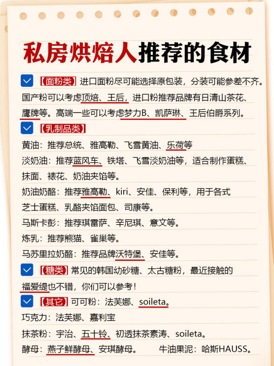 关于烘焙原材料的新一期整理✍🏻