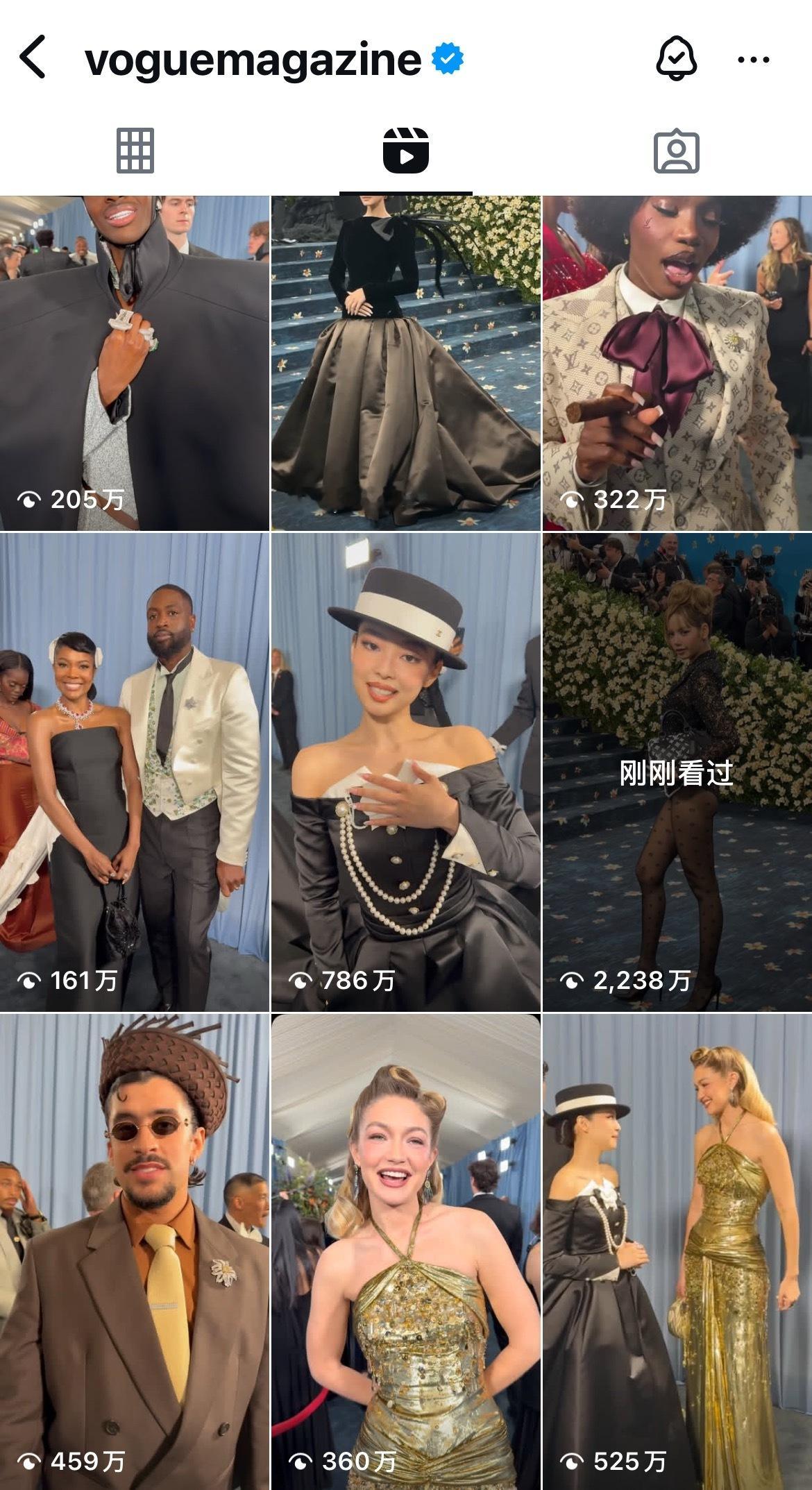 在Vogue magazine官方IG发布的2025 Met Gala造型视频中
