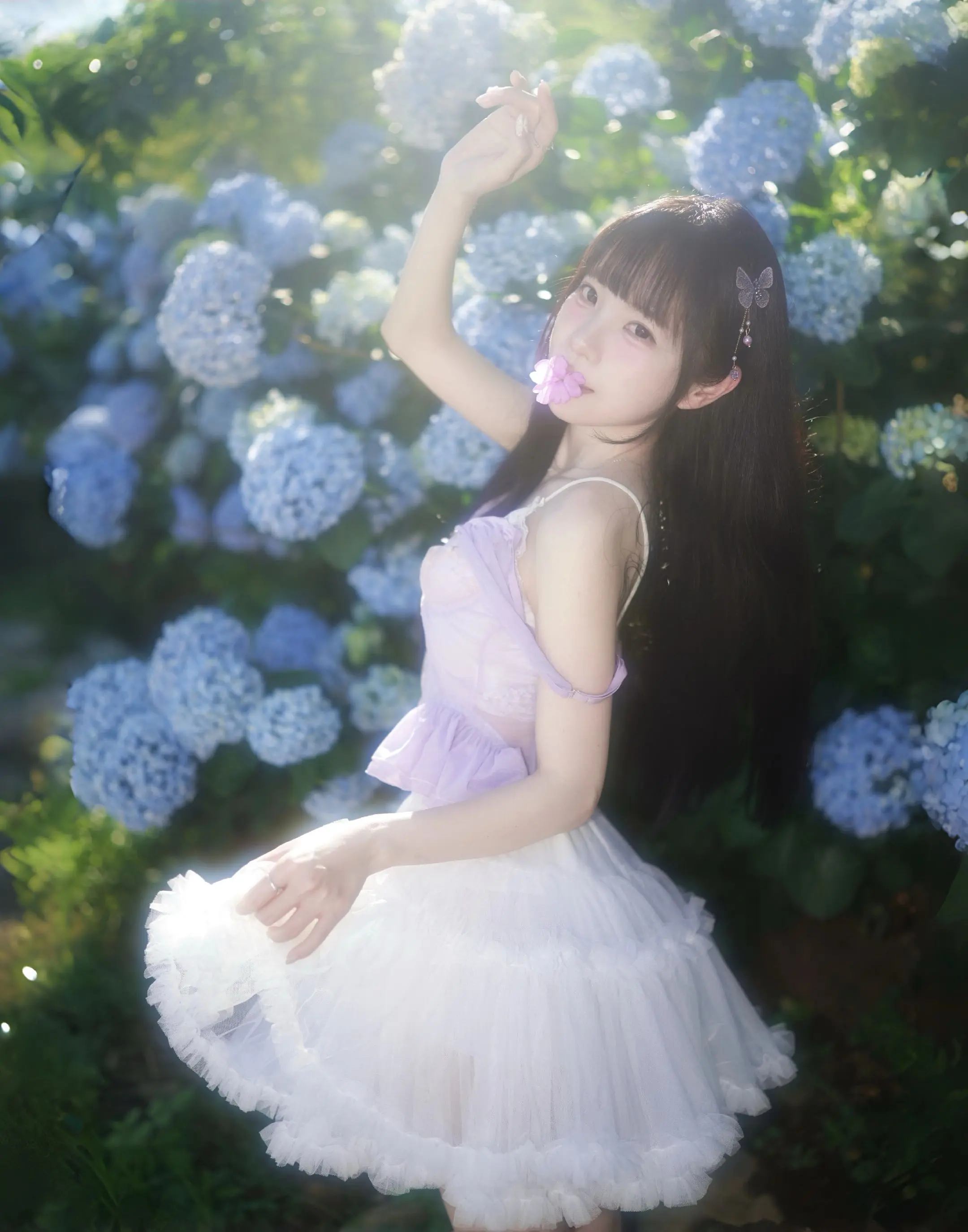 分享照片 美女写真 绣球花 收藏 清纯甜美